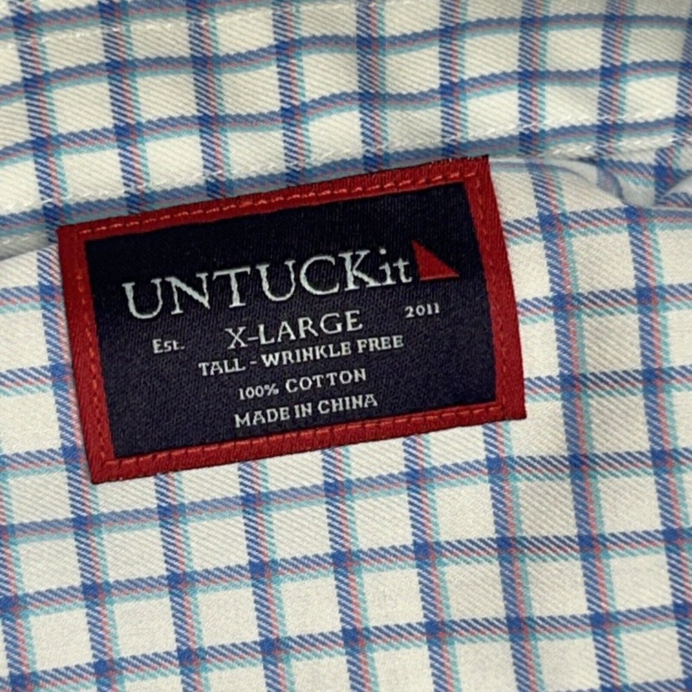 UNTUCKit Delaney WF Shirt Mens XLT Tall Regular Multicolor Check Button Up New - Picture 8 of 10